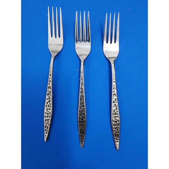lot of 3 Viners MOSAIC: Stainless Steel Dinner fork (7.5") in good condition - Picture 1 of 3